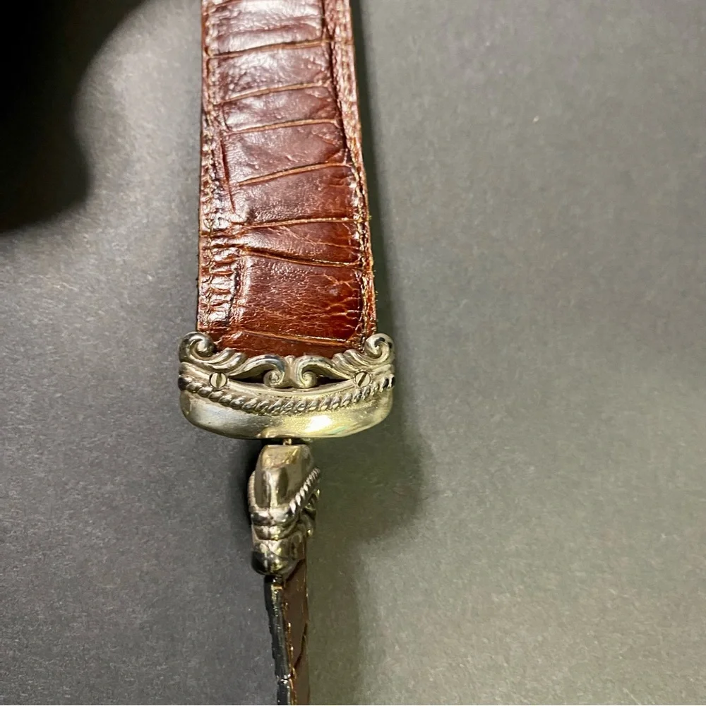 Brighton Black and Brown Belt with Silver Buckle - Picture 6 of 9